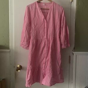 Old Navy Pink Striped Dress Buttons Medium NWT